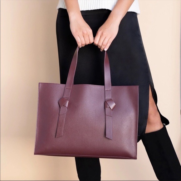 Rachel Zoe Burgundy Tote Bag - Picture 3 of 12